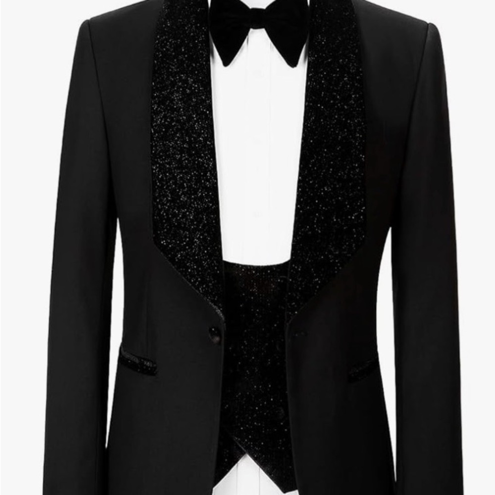 Classic Black Tuxedo with Glitter Lapel